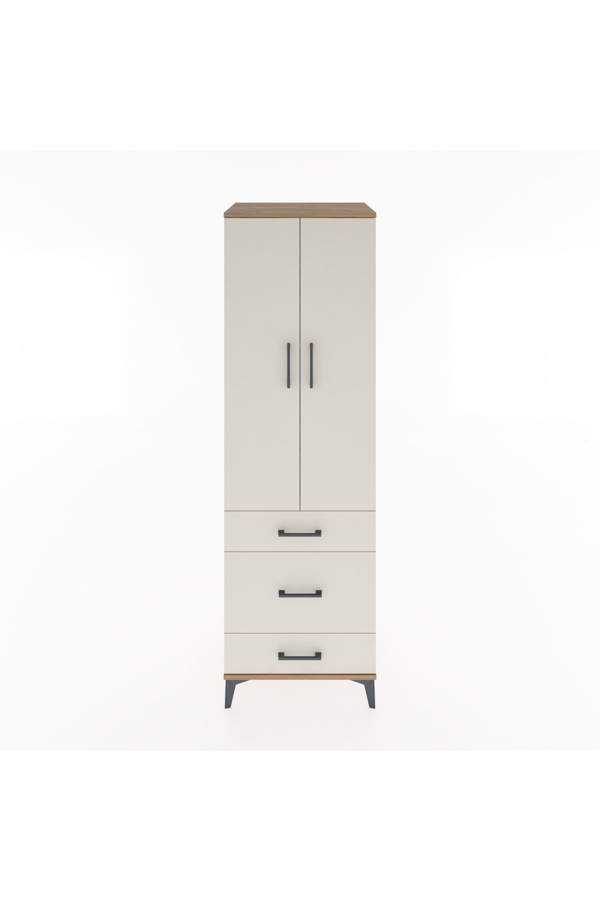 Hyperion Dolap 4 Raflı 3 Çekmeceli 2 Kapaklı 60x44x195 Çam-Aytaşı