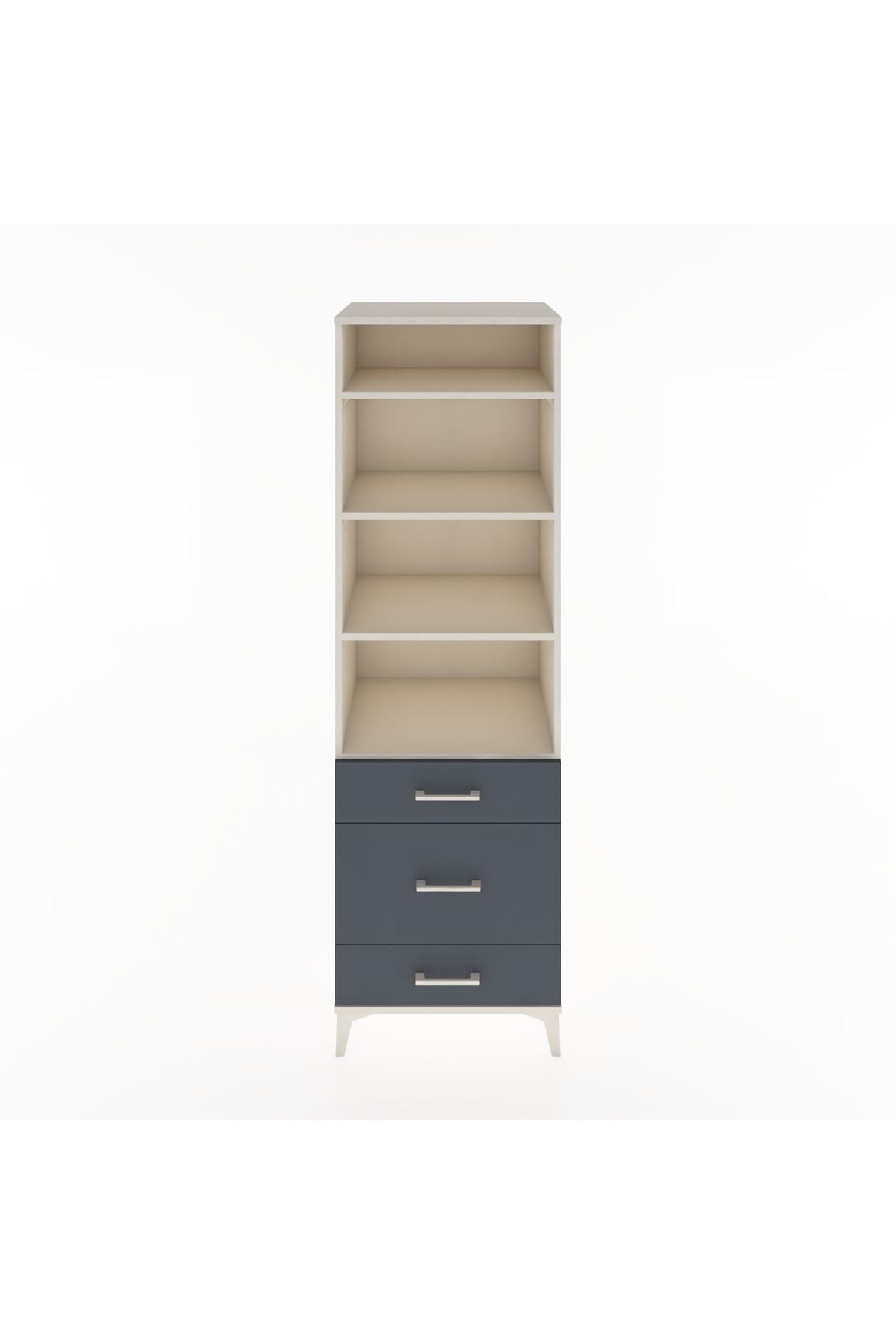 Hyperion Dolap 4 Raflı 3 Çekmeceli 60x44x195 Aytaşı-Antrasit