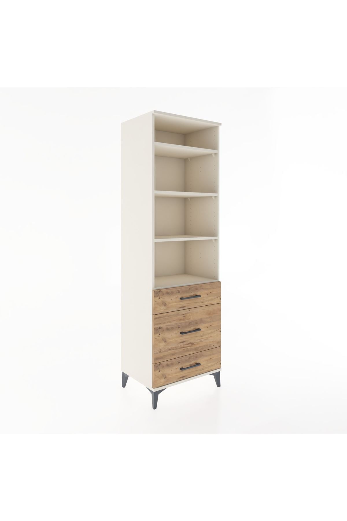 Hyperion Dolap 4 Raflı 3 Çekmeceli 60x44x195 Aytaşı-Çam