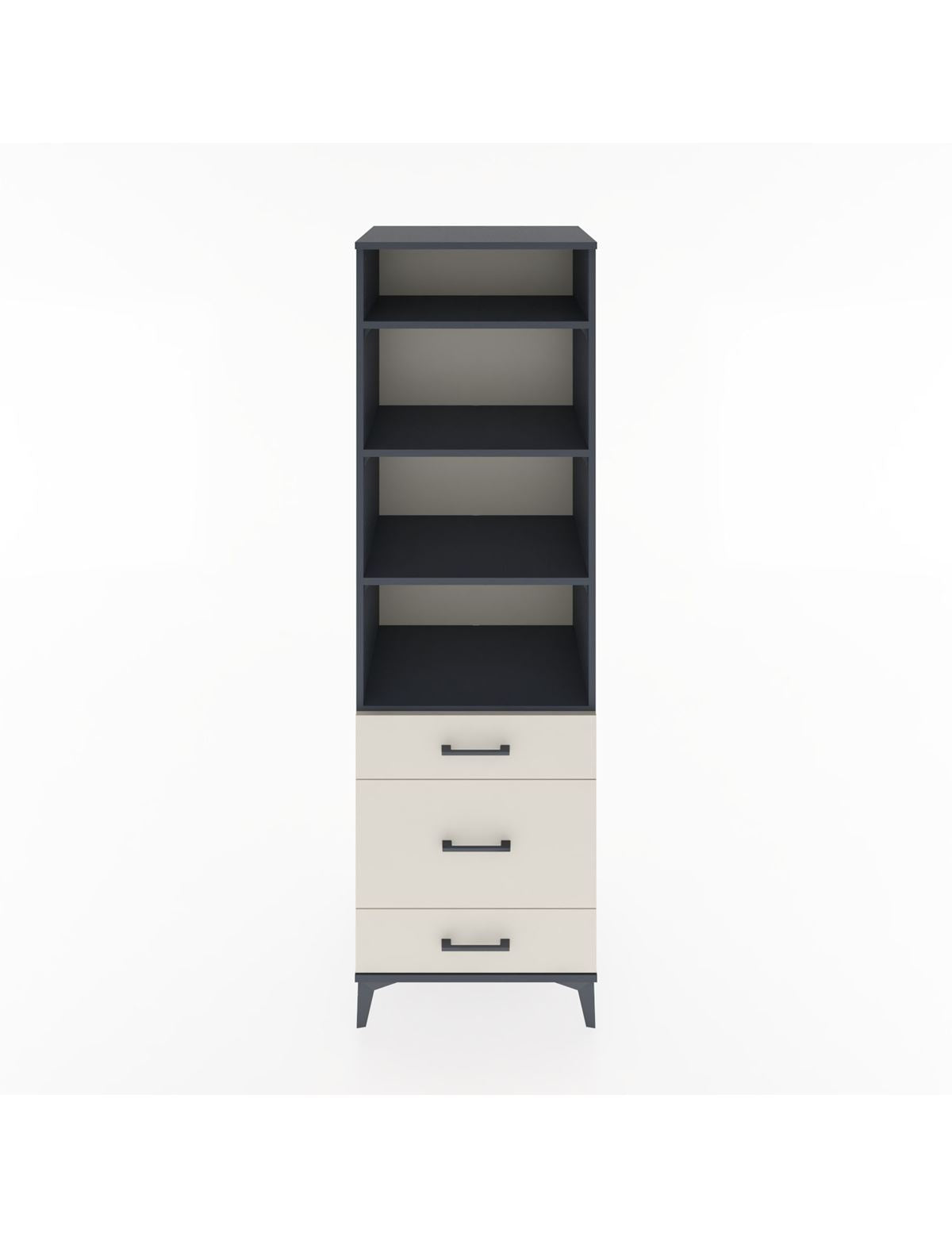 Hyperion Dolap 4 Raflı 3 Çekmeceli 60x44x195 Antrasit-Aytaşı