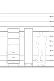 Hyperion Dolap 4 Raflı 3 Çekmeceli 60x44x195 Antrasit-Antrasit