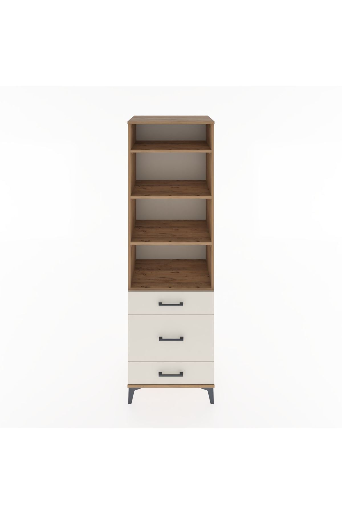 Hyperion Dolap 4 Raflı 3 Çekmeceli 60x44x195 Çam-Aytaşı