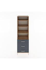 Hyperion Dolap 4 Raflı 3 Çekmeceli 60x44x195 Çam-Antrasit