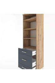 Hyperion Dolap 4 Raflı 3 Çekmeceli 60x44x195 Çam-Antrasit