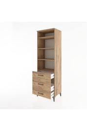 Hyperion Dolap 4 Raflı 3 Çekmeceli 60x44x195 Çam-Çam