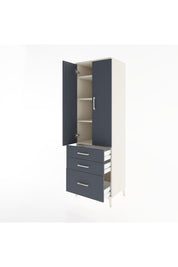 Hyperion Dolap 4 Raflı 3 Çekmeceli 2 Kapaklı 60x44x195 Aytaşı-Antrasit