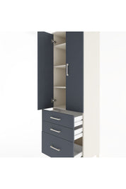 Hyperion Dolap 4 Raflı 3 Çekmeceli 2 Kapaklı 60x44x195 Aytaşı-Antrasit