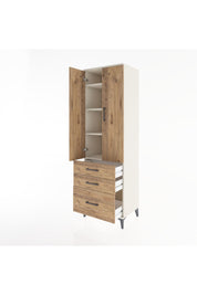 Hyperion Dolap 4 Raflı 3 Çekmeceli 2 Kapaklı 60x44x195 Aytaşı-Çam