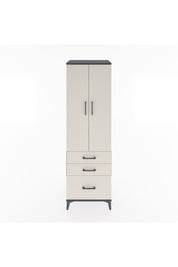 Hyperion Dolap 4 Raflı 3 Çekmeceli 2 Kapaklı 60x44x195 Antrasit-Aytaşı