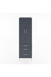 Hyperion Dolap 4 Raflı 3 Çekmeceli 2 Kapaklı 60x44x195 Antrasit-Antrasit