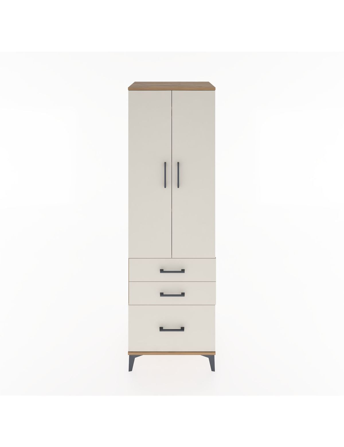 Hyperion Dolap 4 Raflı 3 Çekmeceli 2 Kapaklı 60x44x195 Çam-Aytaşı