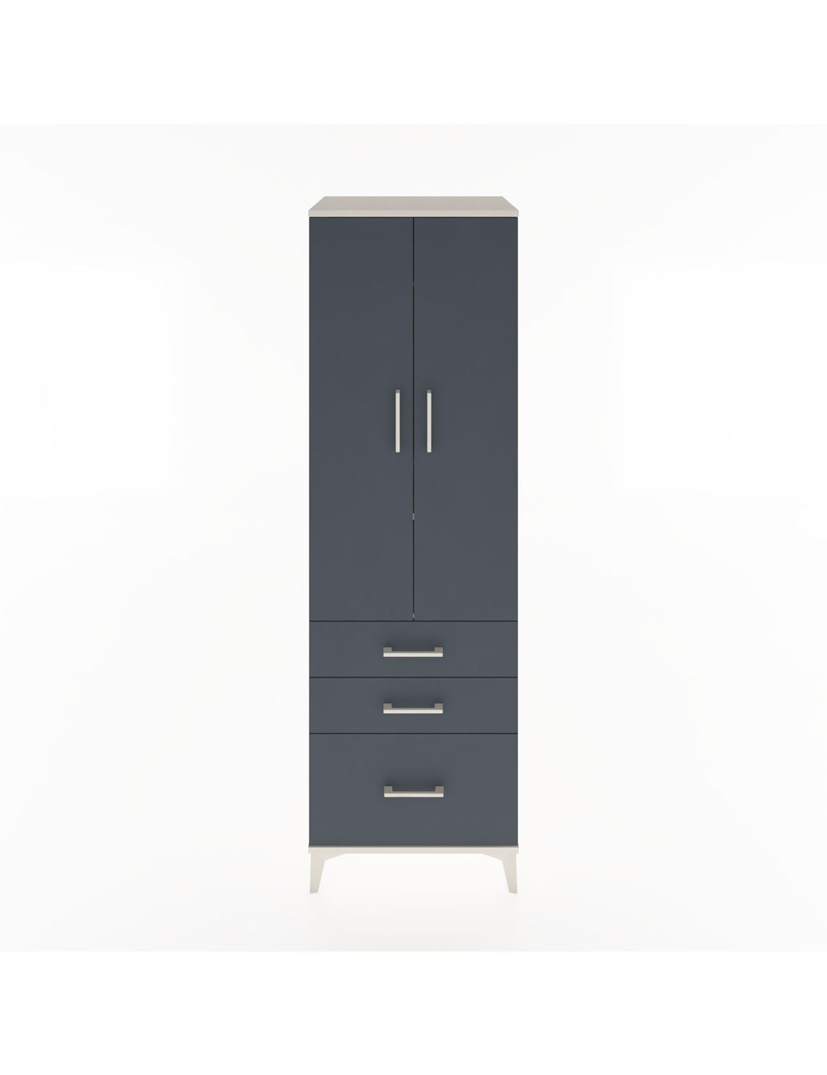 Hyperion Dolap 2 Raflı 3 Çekmeceli Tek Askılı 60x44x195 Aytaşı-Antrasit