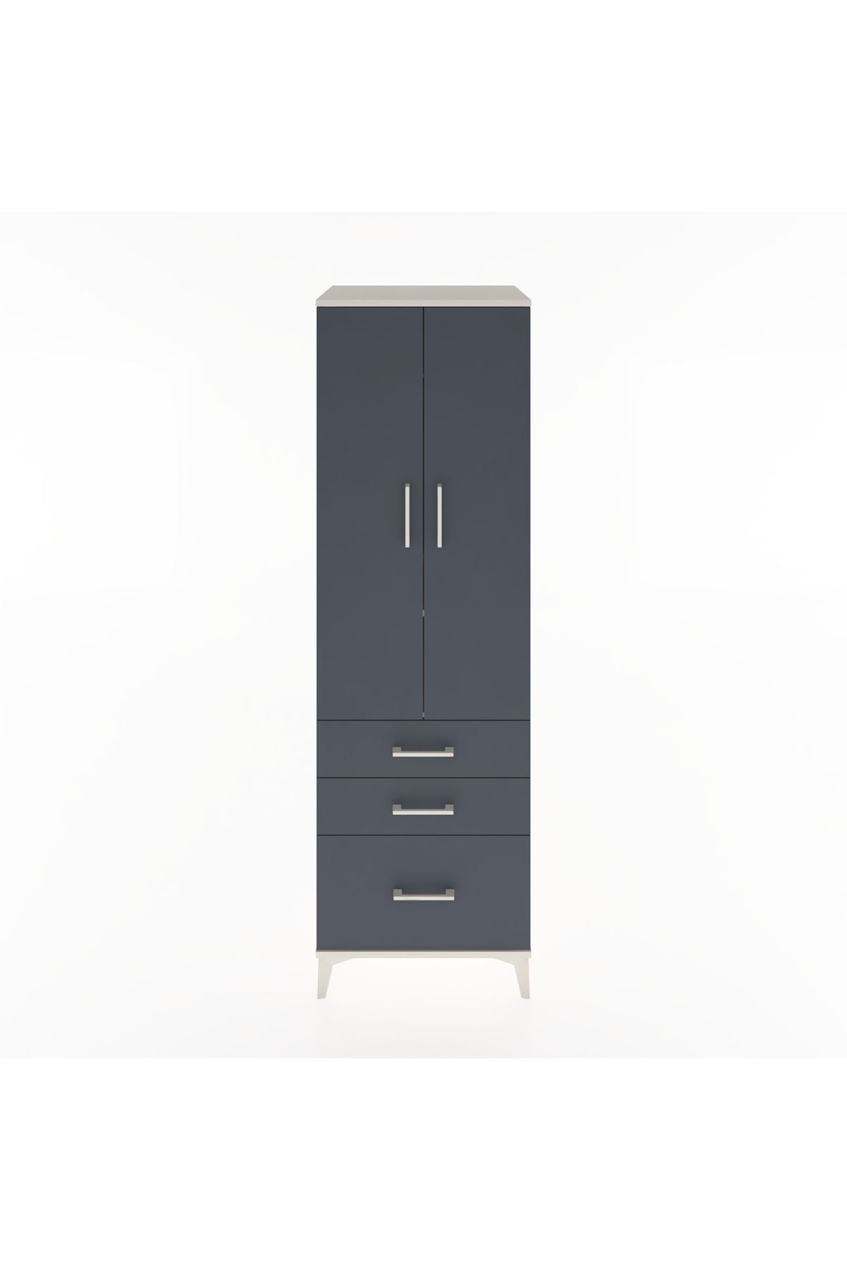 Hyperion Dolap 2 Raflı 3 Çekmeceli Tek Askılı 60x44x195 Aytaşı-Antrasit