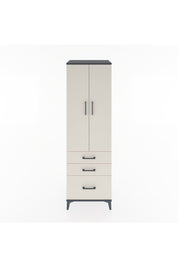 Hyperion Dolap 2 Raflı 3 Çekmeceli Tek Askılı 60x44x195 Antrasit-Aytaşı