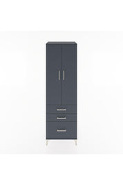 Hyperion Dolap 2 Raflı 3 Çekmeceli Tek Askılı 60x44x195 Antrasit-Antrasit