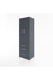 Hyperion Dolap 2 Raflı 3 Çekmeceli Tek Askılı 60x44x195 Antrasit-Antrasit