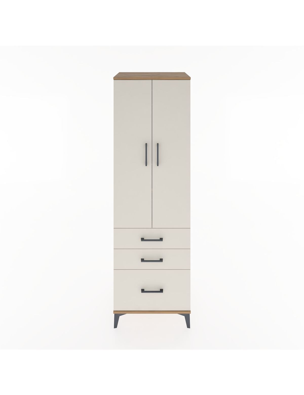 Hyperion Dolap 2 Raflı 3 Çekmeceli Tek Askılı 60x44x195 Çam-Aytaşı