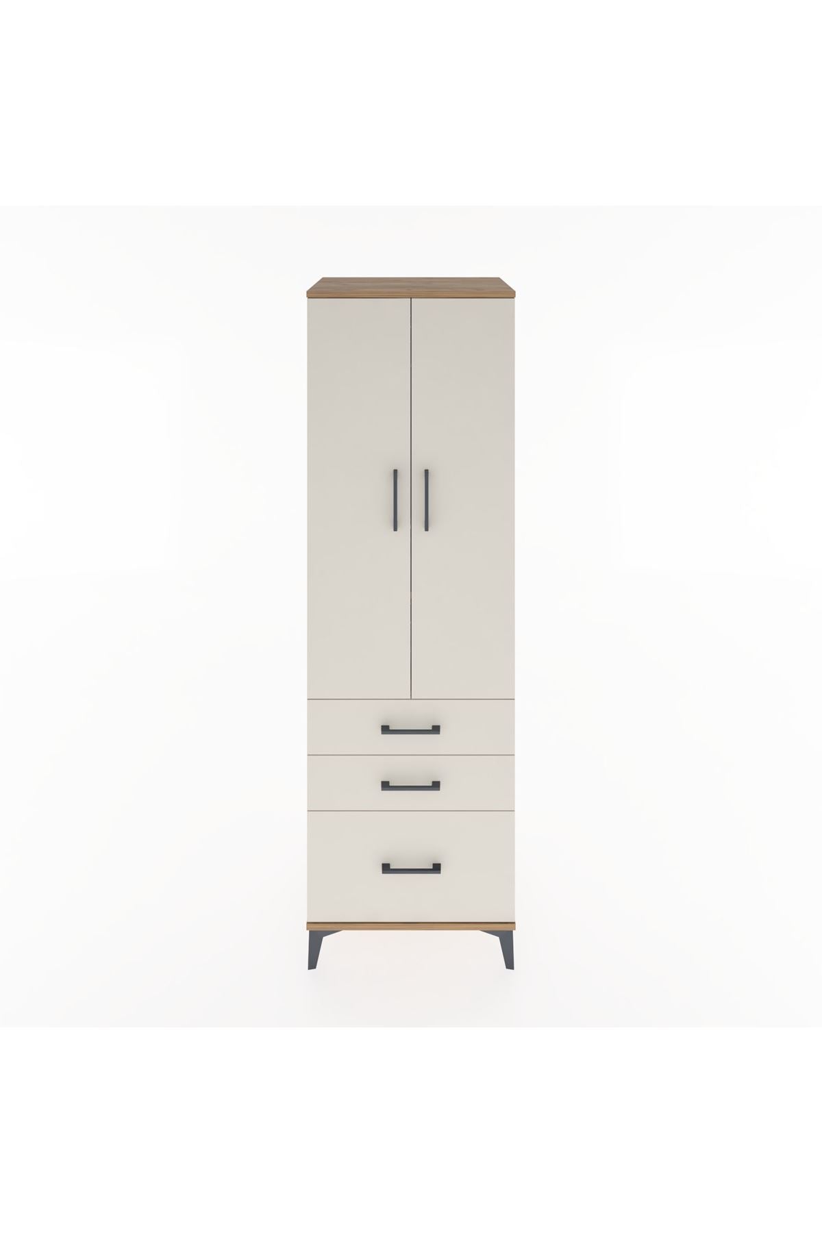 Hyperion Dolap 2 Raflı 3 Çekmeceli Tek Askılı 60x44x195 Çam-Aytaşı