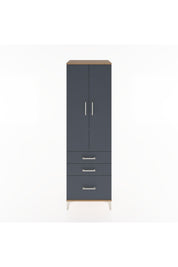 Hyperion Dolap 2 Raflı 3 Çekmeceli Tek Askılı 60x44x195 Çam-Antrasit