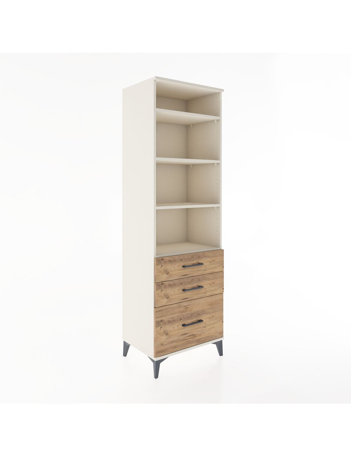 Hyperion Dolap 4 Raflı 3 Çekmeceli 60x44x195 Aytaşı-Çam