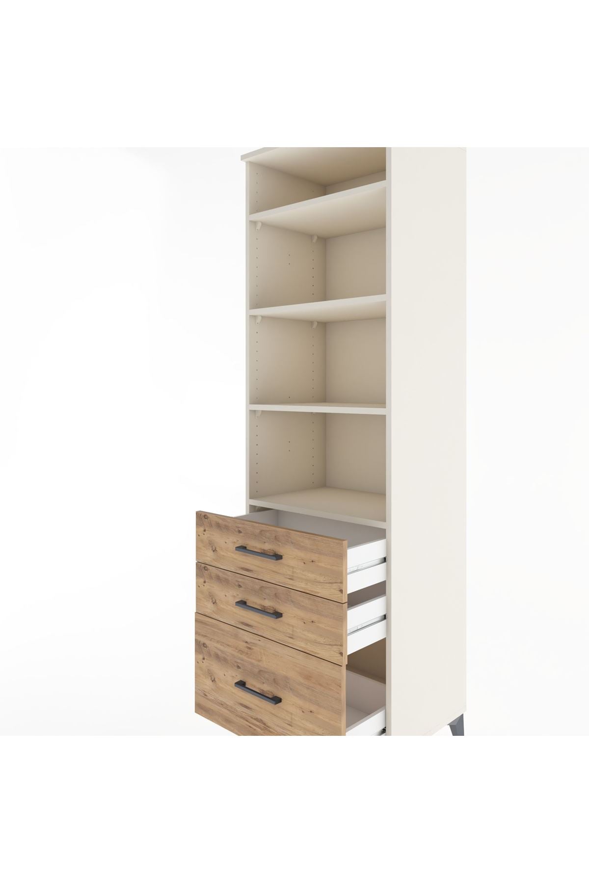 Hyperion Dolap 4 Raflı 3 Çekmeceli 60x44x195 Aytaşı-Çam