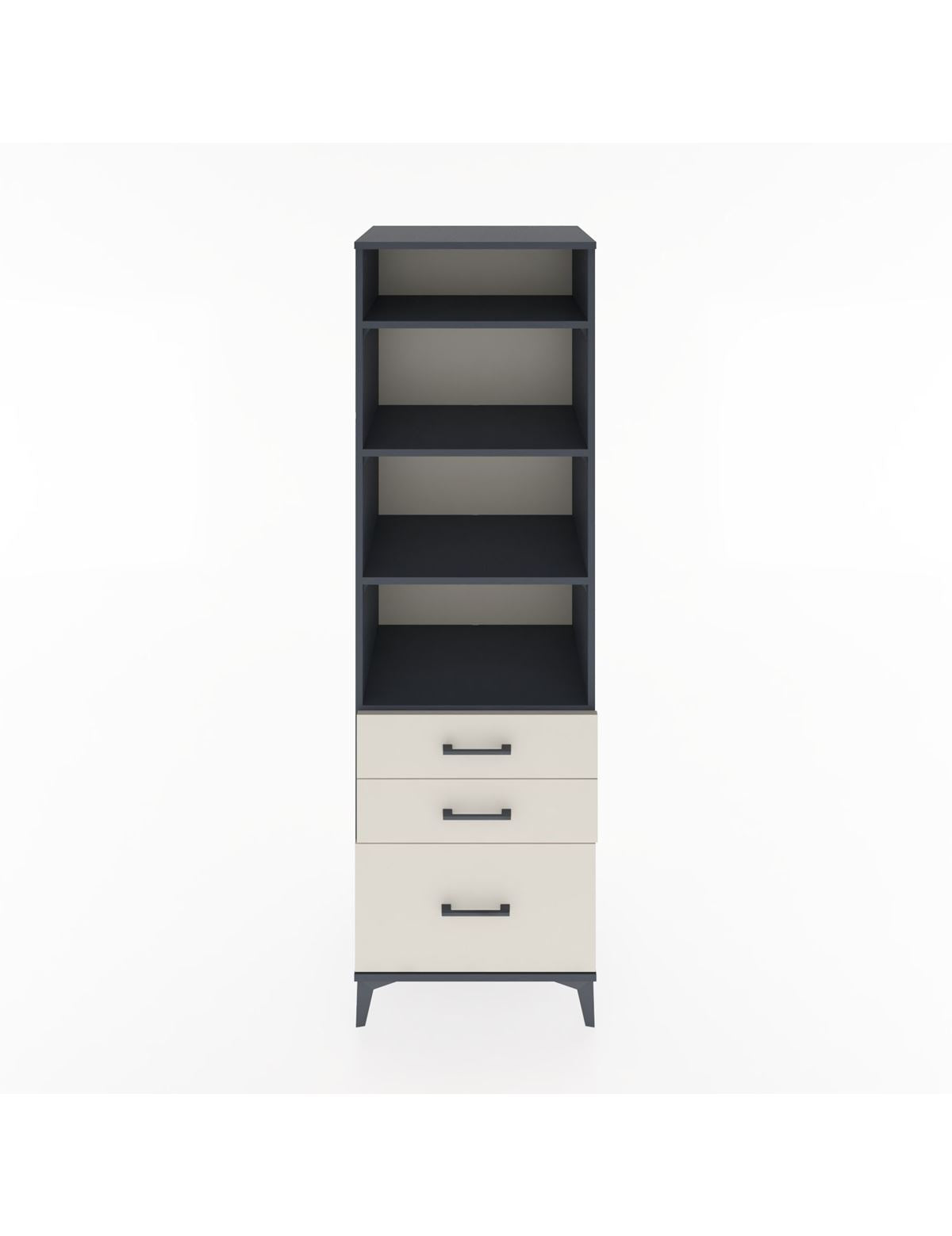 Hyperion Dolap 4 Raflı 3 Çekmeceli 60x44x195 Antrasit-Aytaşı
