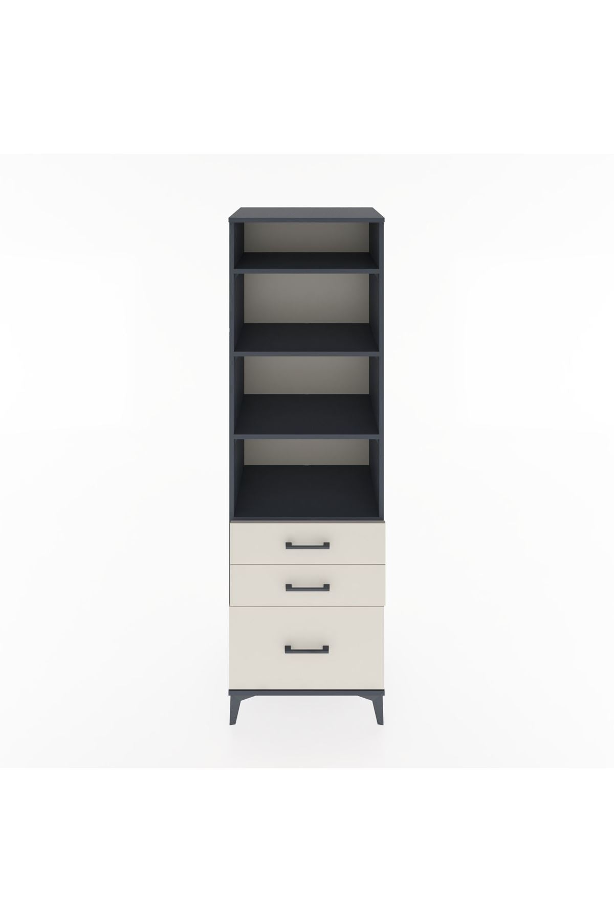 Hyperion Dolap 4 Raflı 3 Çekmeceli 60x44x195 Antrasit-Aytaşı