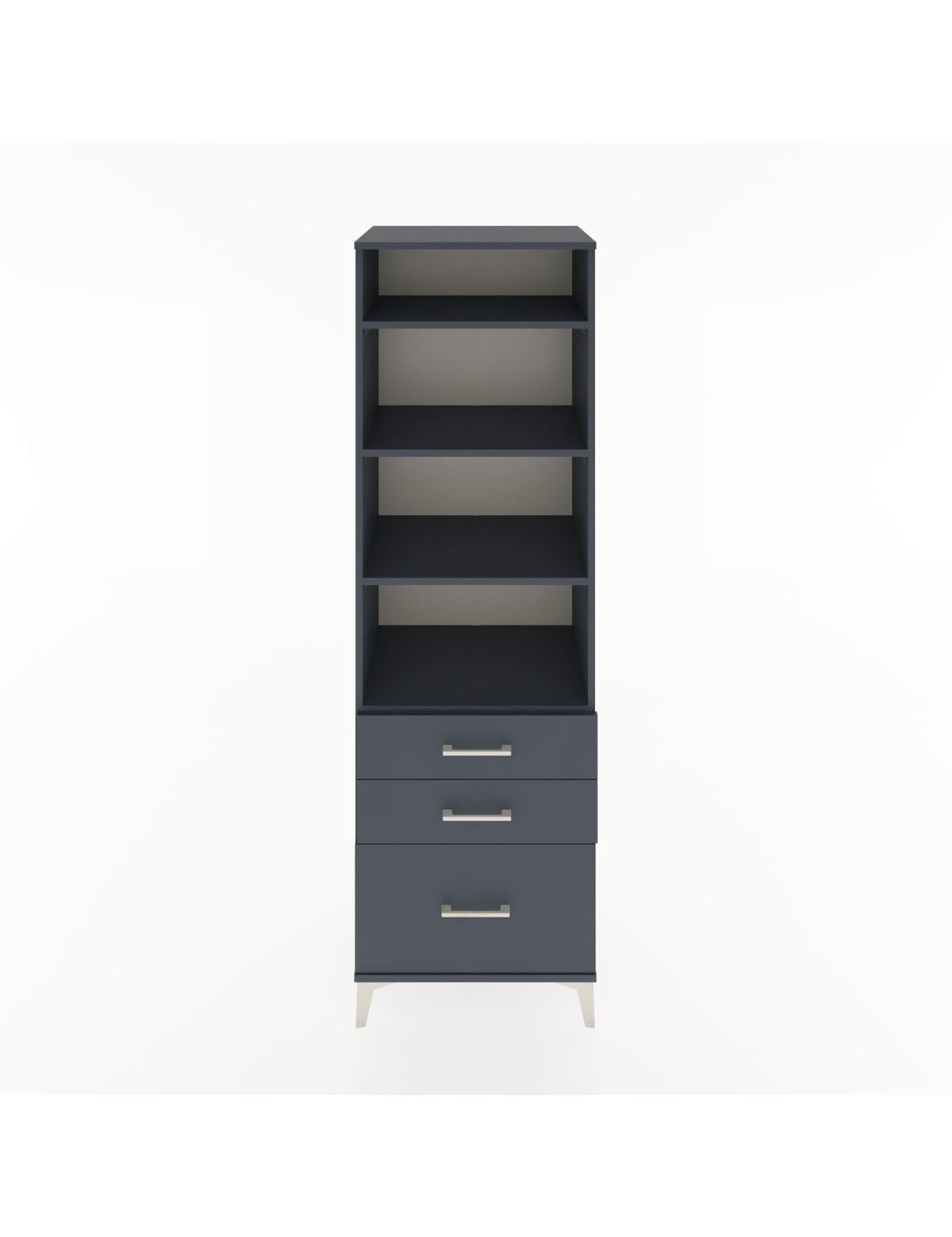 Hyperion Dolap 4 Raflı 3 Çekmeceli 60x44x195 Antrasit-Antrasit