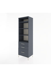 Hyperion Dolap 4 Raflı 3 Çekmeceli 60x44x195 Antrasit-Antrasit