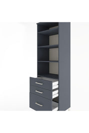 Hyperion Dolap 4 Raflı 3 Çekmeceli 60x44x195 Antrasit-Antrasit