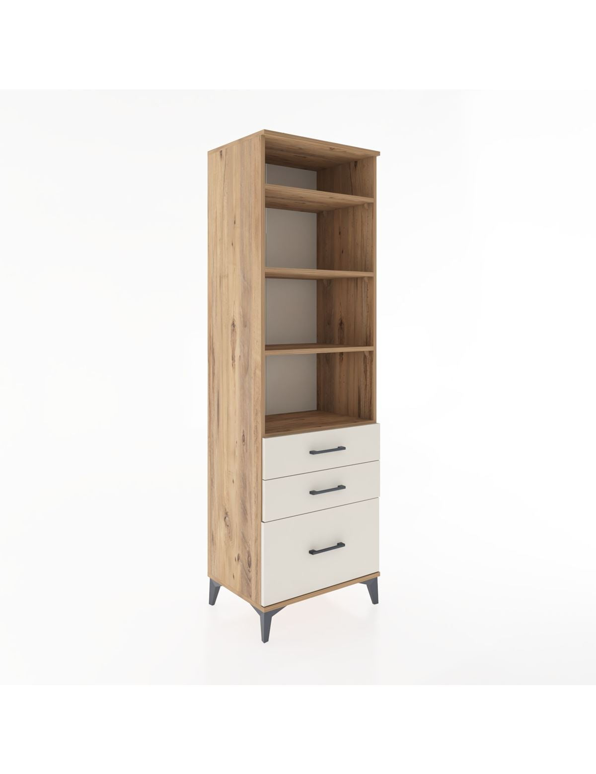 Hyperion Dolap 4 Raflı 3 Çekmeceli 60x44x195 Çam-Aytaşı