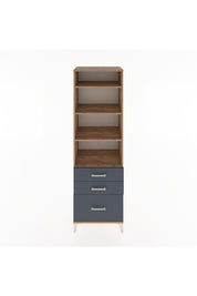 Hyperion Dolap 4 Raflı 3 Çekmeceli 60x44x195 Çam-Antrasit