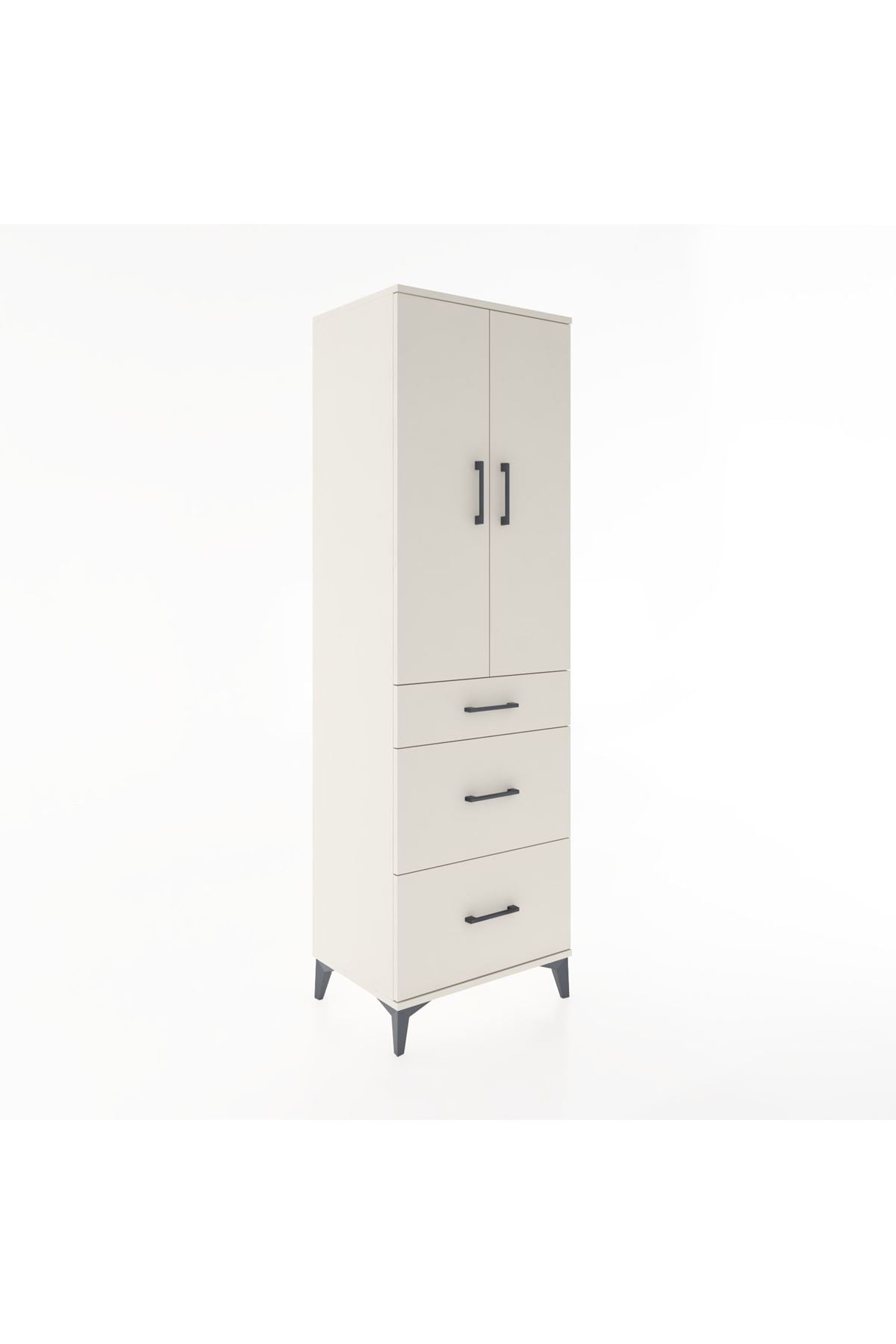 Hyperion Dolap Tek Raflı 3 Çekmeceli Tek Askılı 60x44x195 Aytaşı-Aytaşı