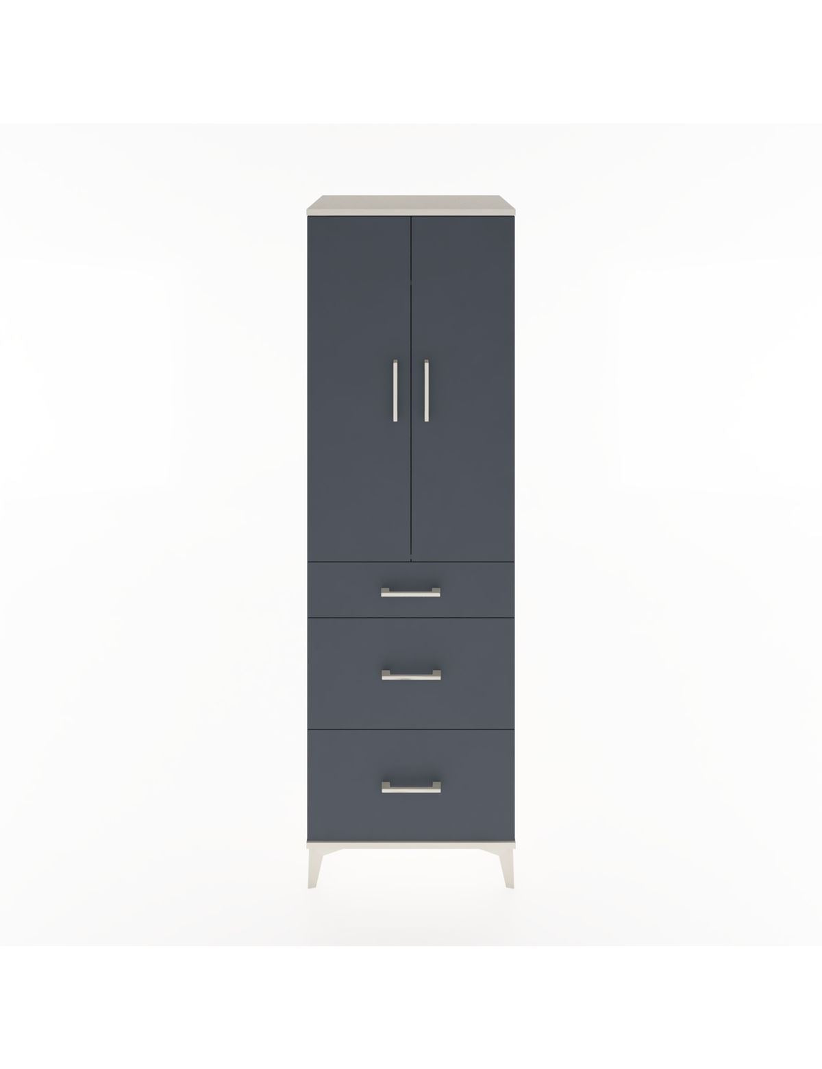 Hyperion Dolap Tek Raflı 3 Çekmeceli Tek Askılı 60x44x195 Aytaşı-Antrasit