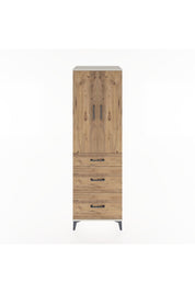 Hyperion Dolap Tek Raflı 3 Çekmeceli Tek Askılı 60x44x195 Aytaşı-Çam