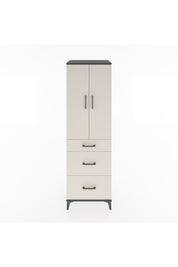 Hyperion Dolap Tek Raflı 3 Çekmeceli Tek Askılı 60x44x195 Antrasit-Aytaşı