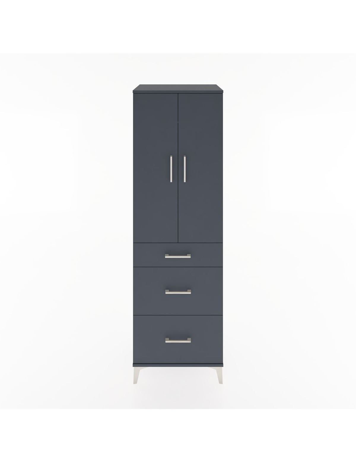 Hyperion Dolap Tek Raflı 3 Çekmeceli Tek Askılı 60x44x195 Antrasit-Antrasit