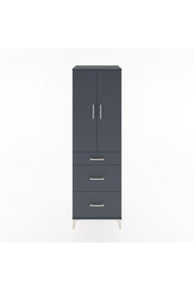 Hyperion Dolap Tek Raflı 3 Çekmeceli Tek Askılı 60x44x195 Antrasit-Antrasit
