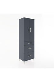 Hyperion Dolap Tek Raflı 3 Çekmeceli Tek Askılı 60x44x195 Antrasit-Antrasit