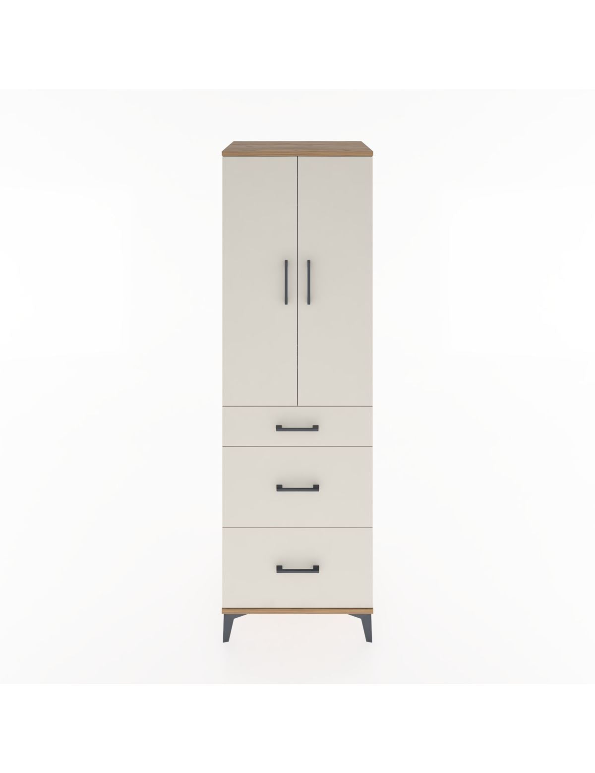 Hyperion Dolap Tek Raflı 3 Çekmeceli Tek Askılı 60x44x195 Çam-Aytaşı