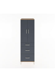 Hyperion Dolap Tek Raflı 3 Çekmeceli Tek Askılı 60x44x195 Çam-Antrasit