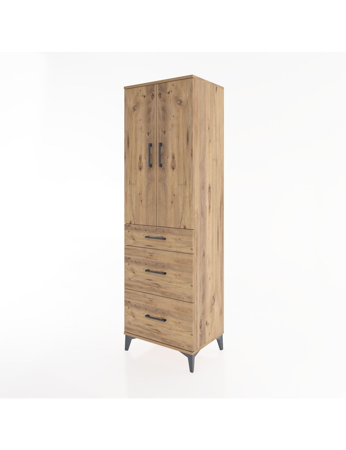 Hyperion Dolap Tek Raflı 3 Çekmeceli Tek Askılı 60x44x195 - S59M037V9B