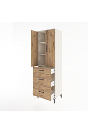 Hyperion Dolap 3 Raflı 3 Çekmeceli 2 Kapaklı 60x44x195 Aytaşı-Çam