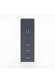 Hyperion Dolap 3 Raflı 3 Çekmeceli 2 Kapaklı 60x44x195 Antrasit-Antrasit