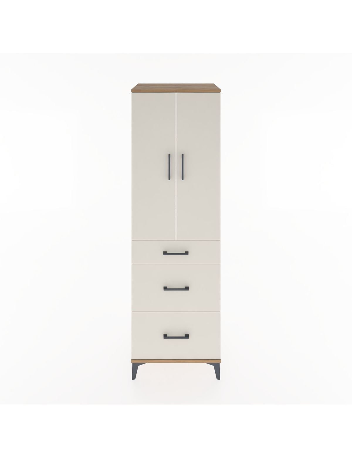 Hyperion Dolap 3 Raflı 3 Çekmeceli 2 Kapaklı 60x44x195 Çam-Aytaşı