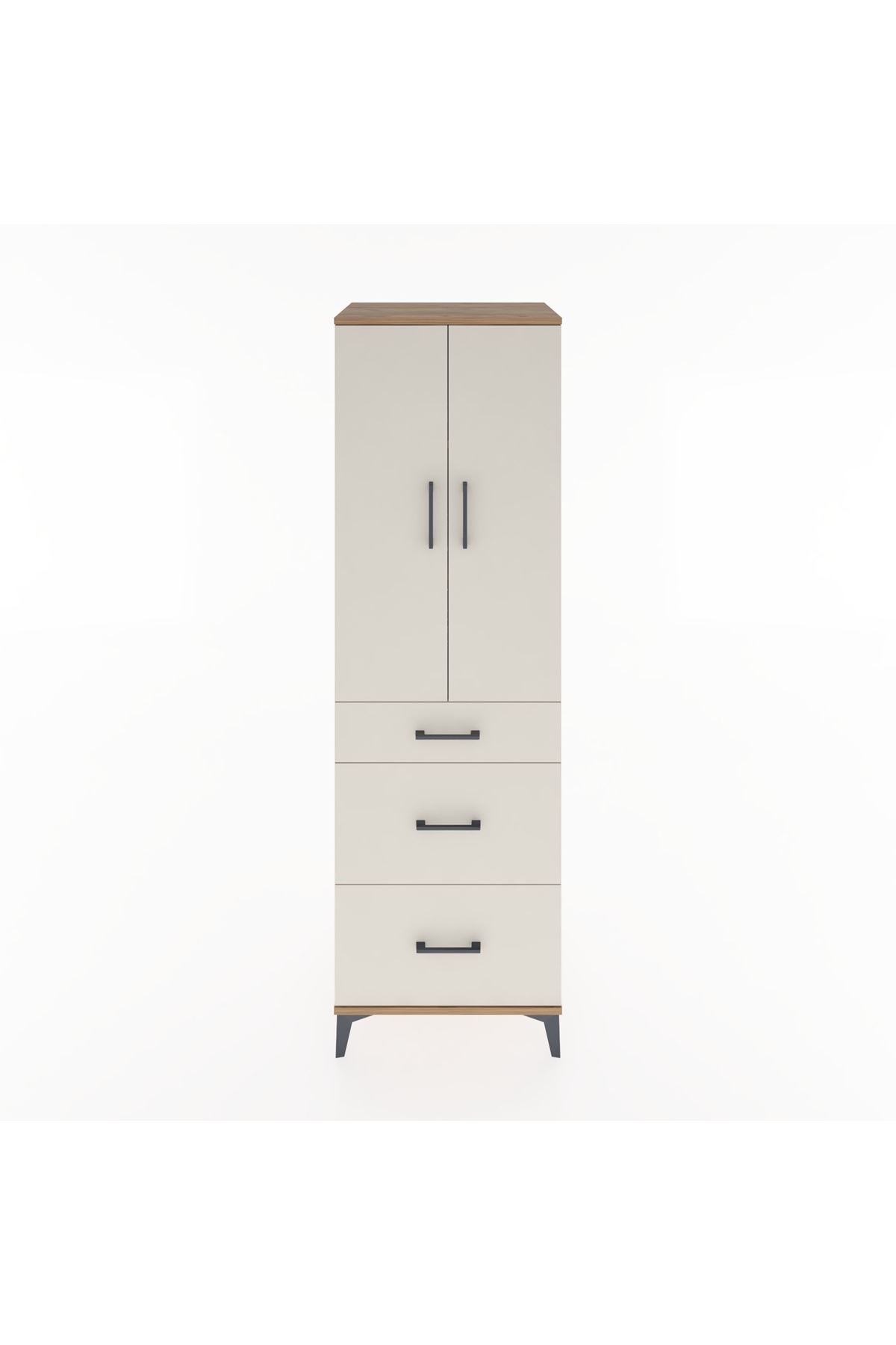 Hyperion Dolap 3 Raflı 3 Çekmeceli 2 Kapaklı 60x44x195 Çam-Aytaşı