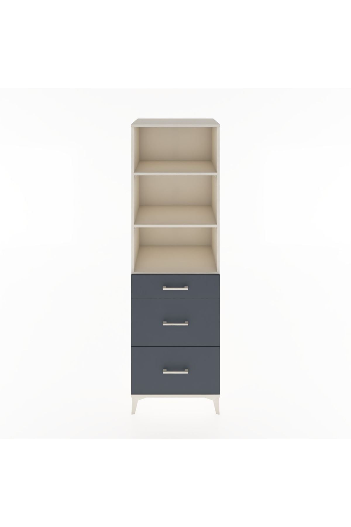 Hyperion Dolap 3 Raflı 3 Çekmeceli 60x44x195 Aytaşı-Antrasit