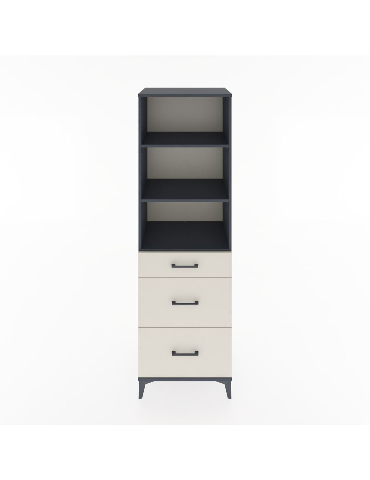 Hyperion Dolap 3 Raflı 3 Çekmeceli 60x44x195 Antrasit-Aytaşı