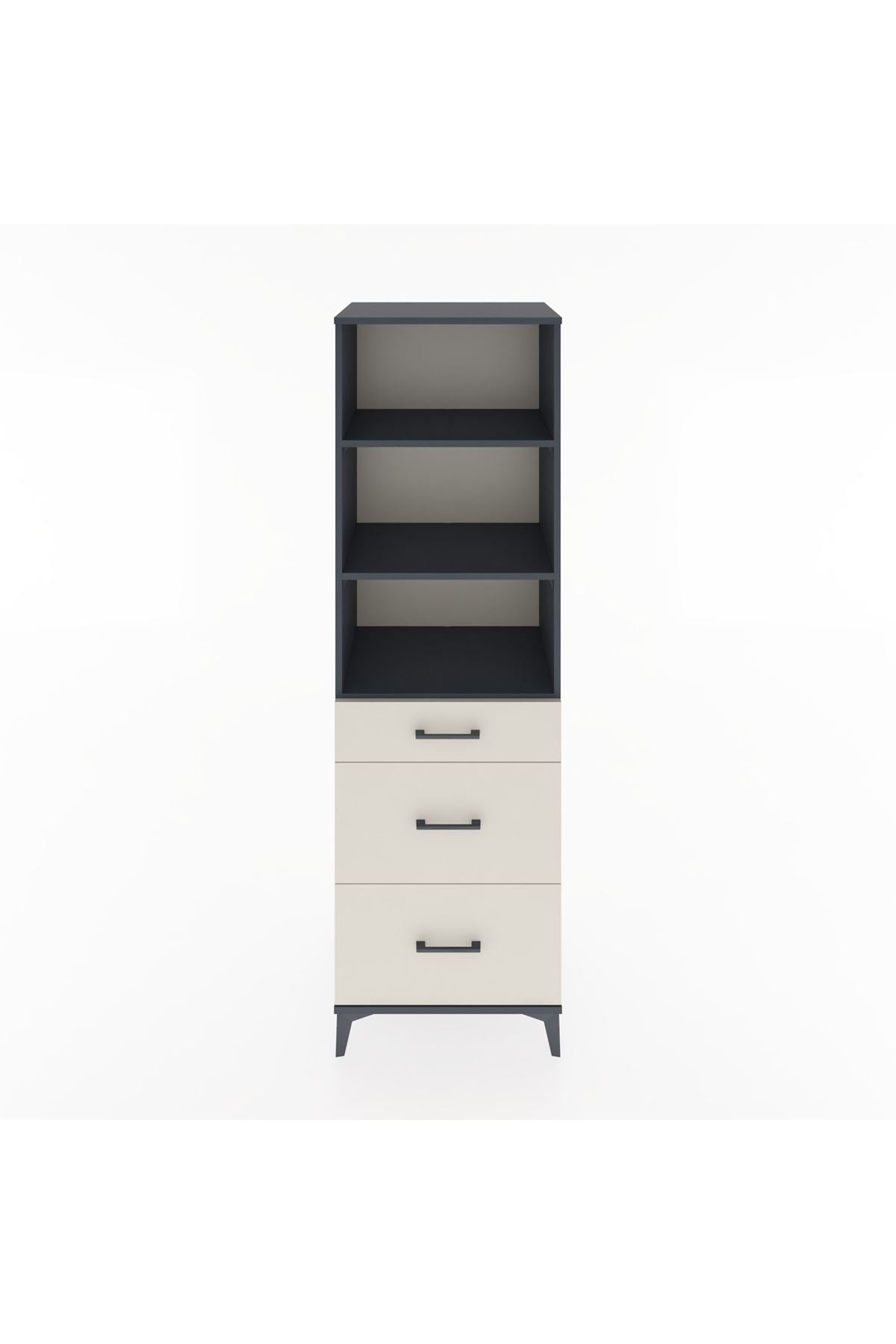 Hyperion Dolap 3 Raflı 3 Çekmeceli 60x44x195 Antrasit-Aytaşı