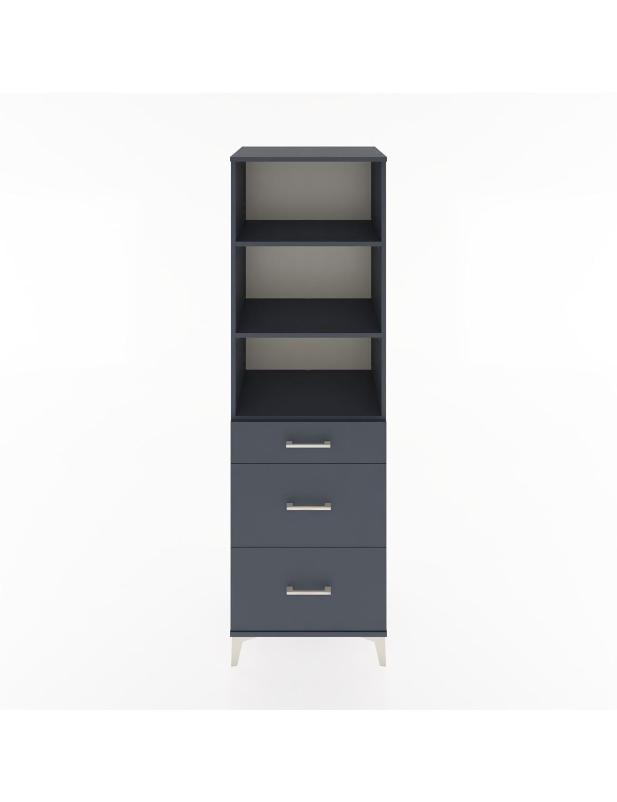 Hyperion Dolap 3 Raflı 3 Çekmeceli 60x44x195 Antrasit-Antrasit